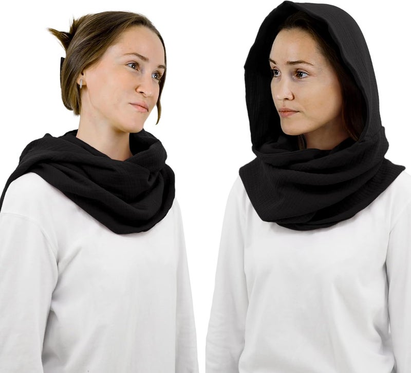 CosInStyle Women Men Fashion Pullover Scarf Hooded Scarf | Multifunctional Medieval Linen Cotton Cowl Hood Vintage Goth Cape Costume - Image 3